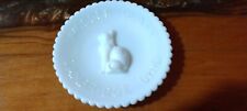 Vintage Mosser Glass Miniature Cat Plate White Milk Glass Cambridge Ohio 3.5" for sale  Shipping to South Africa