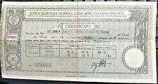 Certificato banco nazionale usato  Villarosa