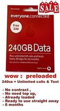 Vodafone 240gb data for sale  LONDON