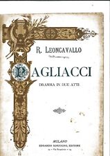 Leoncavallo pagliacci 1898 usato  Italia