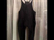 Jumpsuit in Lg, Black Faux Suede Fabric, Straight Leg Pants,  for sale  Shipping to South Africa