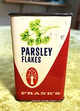 Antigo Frank's PARSLEY FLAKES, lata litho sem caneta, 1/4 oz, anos 1950/60, tampa deslizante comprar usado  Enviando para Brazil