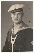 Portrait Matrose Kriegsmarine Mützenband Marineartillerieabteilung super RAR gebraucht kaufen  Rathenow