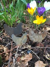 vintage cut metal primitive garden art three HENS display Springtime farm decor! for sale  Shipping to South Africa