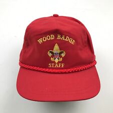 Boné chapéu escoteiros vintage Snapback vermelho amarelo BSOA emblema de madeira adulto corda escoteiros comprar usado  Enviando para Brazil