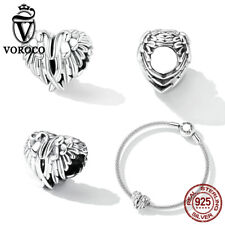 Voroco 925 Sterling Silver Heart Love Wing Bracelet Charm Beads Gift Party for sale  Shipping to South Africa