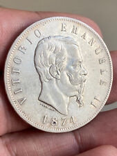 5 lire 1874 usato  Pettenasco