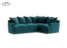 Used, LOAF Smoocher Large  Right Sided Corner Sofa in Clever Teal Velvet RRP£4005 for sale  BURY