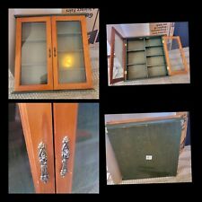 Used, Vtg Curio Cabinet Wood Glass Shelves Door Tabletop/Wall Hanging 18" Green for sale  Shipping to South Africa