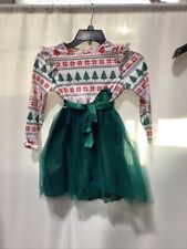 Vestido de árvore de Natal feminino tamanho 7/8 anos verde sem marca renas floco de neve NOVO comprar usado  Enviando para Brazil
