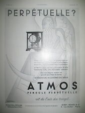 PUBLICITE DE PRESSE ATMOS PENDULE PERPETUELLE ILLUSTRATION HENCHOZ AD 1933 d'occasion  Mazamet