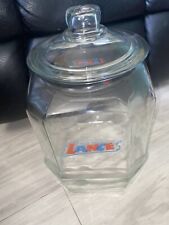 Vintage LANCE Cookie Cracker Jar 8 Sided Glass Store Display w/Glass Lid for sale  Columbus
