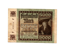 Billete de inflación de Weimar alemán genuino 5000 marcos 1922 ¡buen estado!¡!¡!, usado segunda mano  Embacar hacia Argentina
