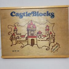 Used, Vintage Castle Blocks Wooden Toys The Original Wooden Case Red Retro Building for sale  Shipping to South Africa