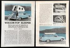 Used, Tear Drop Pop-up Car-top Camper 1964 HowTo Build PLANS “Wagon-Top Sleeper” for sale  Shipping to United Kingdom