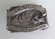 pewter alaska belt buckle for sale  USA