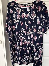 Navy floral tunic for sale  LOUGHBOROUGH
