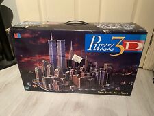 New York Puzz 3D Jigsaw Puzzle MB Hasbro Wrebbit 1998 BOXED RARE twin towers, used for sale  Shipping to South Africa