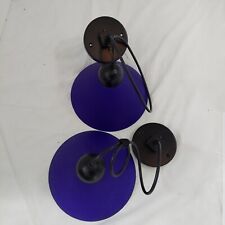 2 blue glass pendant lights for sale  Northfield