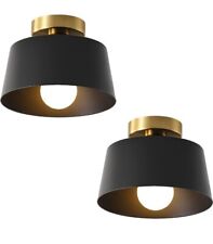 2 Pack Ceiling Light Fixture, Hallway Ceiling Light with Gold Plate and Matte..., used for sale  Shipping to South Africa