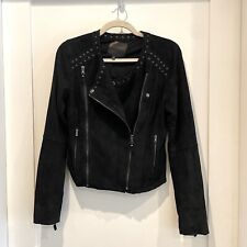 PAIGE Black Suede Moto Jacket for sale  Shipping to South Africa