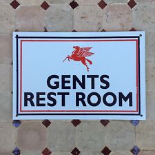 Pegasus Mobil Gas Gents Rest Room Wall Plaque Enameled Reproduction Oil Men’s d'occasion  Expédié en France