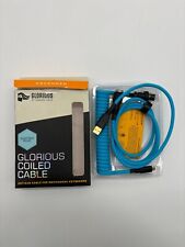 Usado, Glorioso cable de teclado mecánico trenzado artesanal en espiral USB-C (azul eléctrico) segunda mano  Embacar hacia Argentina