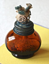 vintage miniature porter alcohol lamp amber glass for sale  Weaverville
