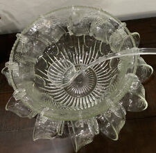 Tigela perfurada de cristal vintage Indiana vidro princesa folhas de uvas transparentes 27 peças comprar usado  Enviando para Brazil