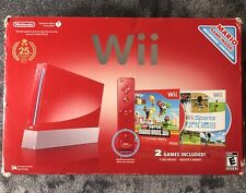 Red Nintendo Wii Console Mario 25th Anniversary Edition Complete In Box Cib for sale  Shipping to South Africa