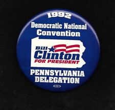 Botão da delegação da Pensilvânia Bill Clinton 1992 para o DNC, usado comprar usado  Enviando para Brazil