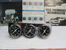 Vintage Stewart Warner 2 5/8 Gauges with Beautiful 3-gauge set Chrome panel for sale  Shipping to South Africa