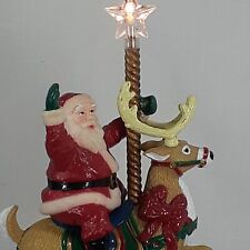 Vintage 1997 Mr Christmas A Santa Carousel Tree Top in Box Testado Veado Animado comprar usado  Enviando para Brazil