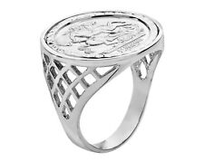 Sterling Silver Sovereign Coin Ring - ALL SIZES inc Large - St George - Men's, used for sale  Shipping to South Africa