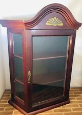 Curio Display Cabinet Wood Tone Glass Door 3 Shelf Table Or Wall 5X15X18.5" for sale  Shipping to South Africa
