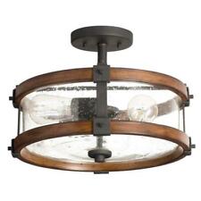 Kichler 38171 14" Distressed Wood Glass Semi-Flush Mount Ceiling Light , used for sale  Shipping to South Africa