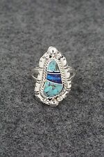 Used, Turquoise, Lapis, Opalite & Sterling Silver Ring - James Manygoats - Size 7.5 for sale  Shipping to South Africa
