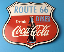 Used, Vintage Coca Cola Diner Sign - Route 66 Gas Oil Pump Restaurant Porcelain Sign for sale  Shipping to South Africa