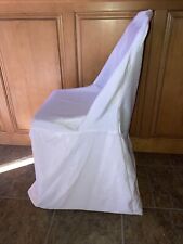 20 White Linen Polyester FOLDING CHAIR COVERS Wedding Event Decorations for sale  Shipping to South Africa