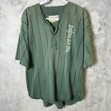 Camisa masculina vintage ENUF International pequena verde listrada Henley anos 90 comprar usado  Enviando para Brazil