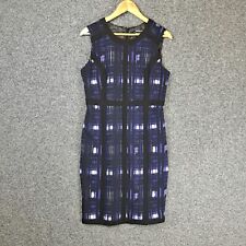 Vestido feminino basco tamanho 12 preto azul sem mangas trabalho escritório corproato, usado comprar usado  Enviando para Brazil