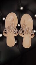 Cream diamante sandals for sale  BISHOP AUCKLAND