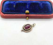 Sterling Silver & Cabochon Almandine Garnet Charm Pendant Vintage c1970 for sale  Shipping to South Africa