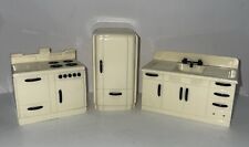 Lote miniatura 3 Ideal Dollhouse cozinha fogão forno pia geladeira preto branco comprar usado  Enviando para Brazil