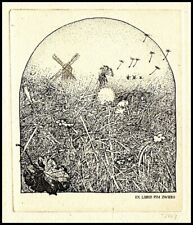 Janeczek Zbigniew Exlibris C3 Bookplate Wiatrak Windmill Mulino 1849 na sprzedaż  PL