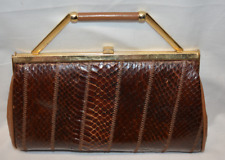 Vintage Convertible Snakeskin Handbag Clutch Shoulder Bag Fixed Metal Handle for sale  Shipping to South Africa