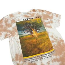 National Geographic Men’s L Tie Dye Baobab Tree T-Shirt New Beige White Nature for sale  Shipping to South Africa