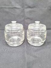 Kruger Clear Glass Nursery / Vanity Jars with Lids Set of 2 Vintage for sale  Shipping to South Africa