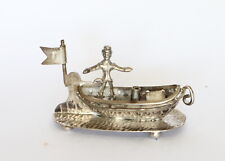 Usado, Antigo, 1900 miniatura de prata holandesa de venda de barco com marinheiro. comprar usado  Enviando para Brazil
