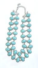 Equip - Boho Style Silver Tone Necklace With Cascading Turquoise Howlite Stones for sale  Shipping to South Africa